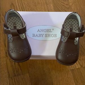 Angel Baby Toddler Girls Brown Leather Mary Janes